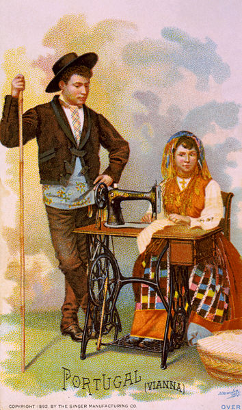 Unknown Artist - Sewing Machine Ad, Couple From Viana do Castelo, Portugal